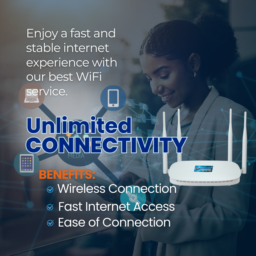 Enjoy a fast and stable internet experience with our best WiFi service.